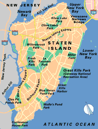 Map of Staten Island